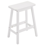 Same Code 38873429 2pcs Pine Wood Saddle Seat Bar Stool White - Image 6
