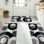 Three-piece kitchen rug set, non-slip and washable, abstract pattern kitchen hallway rug, soft and comfortable, suitable for sinks, floors, entrances, hallways and bathrooms. - Image 10