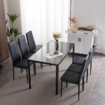 4pcs Elegant Assembled Stripping Texture High Backrest Dining Chairs Black Replace encoding 13028198-18410366 - Image 106