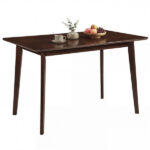 47" Walnut Dining Table for 4-6 People, Rubber Wood Legs Kitchen Table with Smooth Veneered Top