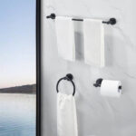 Bathroom Hardware Set, Thicken Space Aluminum 3 PCS Towel bar Set- Matte Black 16-27 Inches Adjustable Bathroom Accessories Set [Unable ship on weekends, TK/TEMU only for pickup, only TX10643 warehouse supports GOFO] - Image 2