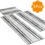 Three-piece kitchen rug set, non-slip and washable, abstract pattern kitchen hallway rug, soft and comfortable, suitable for sinks, floors, entrances, hallways and bathrooms. - Image 2