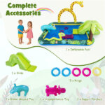 82" Inflatable Jungle Spray Pool with Giraffe Sprinkler & Slide, Kids Water Play Center for Backyard - Image 6
