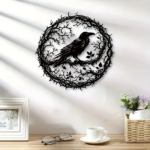 CIFbuy Gothic Black Crow Wall Art Vintage Industrial Bird Silhouette Wall Decor for Living Room Bedroom(TikTok, temu pick-up service) - Image 2