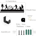 CIFbuy Baseball Medal Hanger Display Rack 20 Hook Metal Wall Mount Award Holder Black Holiday Gift Organizer(TikTok, temu pick-up service) - Image 3