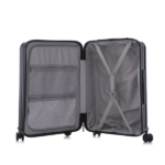20"/24"/28" 3 pcs/set in ABS Spinner Wheel Luggage, Carry on Suitcase, with Cup Holder & USB Port & Phone Holder (Black) - Image 15