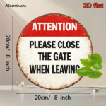CIFbuy 1pc 8x8in 2D Flat Round Sign, "Please Close The Door" Plaque, Caution Warning Decorative Sign for Garage Courtyard Farm, Warning Decorative Sign for Garage Courtyard Farm, E TikTok, Tok, temu Self-pickup Logim,ics - Image 7