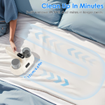 72000 Times/Min Tapping Mattress Vacuum Cleaner with UV-C Sanitizing Light, 9000PA & 15000PA Dual Suction Cordless Dust Mite Remover with Double Dust Cup - Image 11
