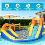 6-in-1 Inflatable Water Slide Bounce House – Kids Jumping Castle with Slide, Basket, Pool, Climbing Wall & Tunnel for Backyard Summer Water Party - Image 5