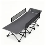  Black Foldable Heavy Duty Camping Cot 330LBS, Portable Outdoor Sleeping Bed with Cushion & Carry Bag for Camping Office Nap - Image 24