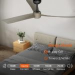 52 Inch Ceiling Fans with Lights Led Remote Control Low Profile Flush Mount for Living Room Bedroom Outdoor Patio,DC Motor,Reversible,Dimmable,Buzzer ON/Off, 3D-I3[Unable ship on weekends, TK/TEMU only for pickup, only TX10643 warehouse supports GOFO] - Image 3