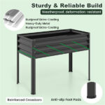 3-in-1 Metal Raised Garden Bed with Mini Greenhouse Cover, Elevated Planter Box - Black - Image 5