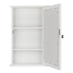 Single Door Mirror Indoor Bathroom Wall Mounted Cabinet Shelf White - Image 10