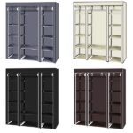69" Portable Clothes Closet Wardrobe Storage Organizer with Non-Woven Fabric Quick and Easy to Assemble Extra Strong and Durable Dark Brown - Image 19