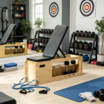 Home Gym Wooden Workout Bench: Adjustable Incline Weight Bench with Dumbbell Rack and Built-in Resistance Bands - Image 8