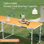 6ft Aluminum Alloy Folding Table wood grain color - Image 8