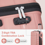 V-shaped stripes 3-in-1 PP trolley case 20in 24in 28in PP iron trolley fashionable color - rose gold (grain pattern) - Image 5