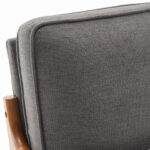 Same Code 33734058 Oak Armrest Oak Upholstered Single Lounge Chair Indoor Lounge Chair Dark Grey - Image 14
