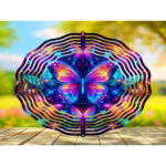 CIFbuy 3D Metal Blue Butterfly Wind Spinner: Yard and Garden Decoration, 25.4cm Kinetic Outdoor Spinner, Spinfinity Wind Sculpture, No Feather, Classic Style(TikTok/temu self-pickup orders) - Image 7
