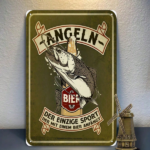 CIFbuy 1pc Retro Fishing Wisdom Tin Sign 8x12in Funny Beer Saying Metal Wall Art Vintage Iron Plaque Unframed Decor For Kitchen Bedroom TikTok, TikTok, Self-pickup Logiopics