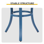 Outdoor Round Side Table, Small Metal Table Patio End Table Coffee Bistro Table for Indoor Outdoor, Navy Blue - Image 2