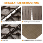 Plastic Interlocking Deck Tiles, 27 Pack, 11.8"x11.8" Waterproof Flooring Tiles for Indoor and Outdoor, Patio Floor Decking Tiles for Porch Poolside Balcony Backyard - Image 3