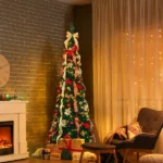 7 FT Fully Decorated Pre-lit Christmas Tree, Pop Up Artificial Xmas Tree with 200 Warm Lights Remote Control and Red & Golden Ornaments for Home Office Store Holiday Deco - Image 15
