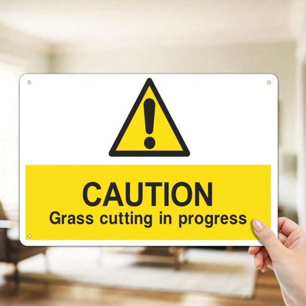 CIFbuy 1PC 2D Flat Metal Warning Sign, Lawn Mowing" Underway Safety Metal Plate, Waterproof Rustproof Vintage Outdoor Decor, Rustproof Vintage Outdoor Decor, 8x12In No F Lawn Mowing UikTok, Lawn Mowing UikTok, t Self-pickup Logiopics