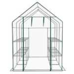 Large Walk-in Greenhouse with PE Cover & Side Windows, 12-Shelf Indoor Outdoor Portable Greenhouse for Garden Backyard, 56 x 85 x 77", White - Image 10