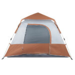 240*240*150cm Spring Quick Opening Four-Person Family Tent Camping Tent Brown - Image 2