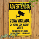 CIFbuy Vintage Spanish 24 Hour Audio Video Recording Warning Metal Sign, 7.87x11.81 Inch Surveillance Notice Plaque, Retro Decorative I TikTok, TikTok, ve I Self-pickup Logiopics - Image 7