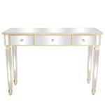 Three Drawers Mirror Table Dressing Table Console Table - Image 4