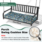 Outdoor Bench Cushion, 63 × 20 × 4 Inch, Tufted Waterproof Swing Cushion with Ties, for Patio Bench or Window Seat - Image 4
