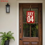 CIFbuy Vintage July 4th Independence Day Metal Wall Sign, 8x12 Inch 2D Flat Aluminum Patriotic Wall Art, Art, Rustic Red White Distressed Le ikTok, ikTok, tic Wall Art Self- 8ckup Logiop Leum - Image 4