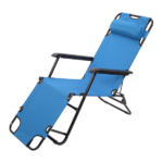 Same Code 75407956 Folding Chaise Lounge Chair for Outdoor, 2-in-1 Portable Tanning Chair with Pillow, Adjustable Recliner Chair for Beach Camping Pool, Blue - Image 9