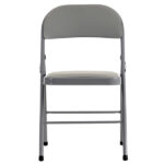 Same code 52529768 4pcs Elegant Foldable Iron & PVC Chairs for Convention & Exhibition Gray - Image 13