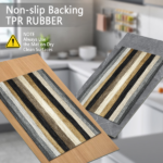 Three-piece kitchen rug set, non-slip and washable, abstract pattern kitchen hallway rug, soft and comfortable, suitable for sinks, floors, entrances, hallways and bathrooms. - Image 5