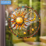 CIFbuy Acrylic Sun Moon Window Clings Hanging Ornament Colorful Light Catcher for Home Garden Decor (TikTok, temu pick-up service) - Image 5