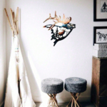 CIFbuy 2Pcs Deer and Elk Metal Wall Art Rustic Farmhouse Silhouette Decor Living Room Office Wildlife Sign Christmas New Year Housewarming Gift (TikTok, temu pick-up service) - Image 4
