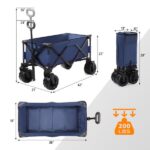 42*22*36inch Blue Garden Folding Cart - Image 3