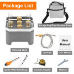 12000W Portable Camping Stove With Cassette Adapter Windproof Outdoor Backpacking Burner with Carrying Case Igniter for Outdoor Hiking Camping Picnic Backpacking - Image 10