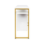 White particleboard and iron pipe, 97*35*78cm, 2 drawers and 1 door, computer desk, suitable for multiple scenarios - Image 7