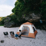 240*240*150cm Spring Quick Opening Four-Person Family Tent Camping Tent Brown - Image 6