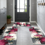 Three-piece kitchen rug set, non-slip and washable, abstract pattern kitchen hallway rug, soft and comfortable, suitable for sinks, floors, entrances, hallways and bathrooms. - Image 12