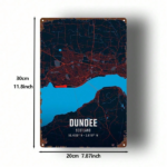 CIFbuy 1pc Dundee City Map Metal Sign 8x12 Inch Rustic Iron Wall Art, 2D Flat Nostalgic Decor For Home Bar Garage Club Restaurant Café TikTok, TikTok, Self-pickup Logiopics - Image 2