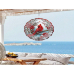 CIFbuy Vibrant Red Cardinal Wind Spinner & Mandala Wind Chime - Outdoor Metal Hanging Decor for Garden Patio | Thanksgiving Christmas Decoration - Image 7