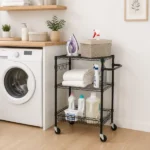 3-Tier New Multipurpose Rolling Cart, Black Color, 495lbs Load Capacity - Image 5