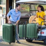 Curved Vertical Stripe 4-in-1 Trolley Case - Retro Green - Image 17