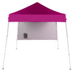6x6ft Pop Up Canopy Tent, Outdoor Tent Canopy Foldable Portable Canopies for Camping, Patio, Easy Up Gazebo Canopy with Carry Bag Slant Legs pink