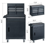 4 Drawstring Cabinet Steel Black Lock 330lb Instrument Cart Storage Room - Image 4